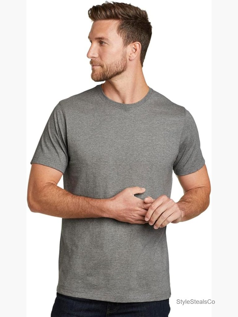 Men's Classic Fit Cotton T-Shirt Short Sleeve Crewneck Soft Legend Wash